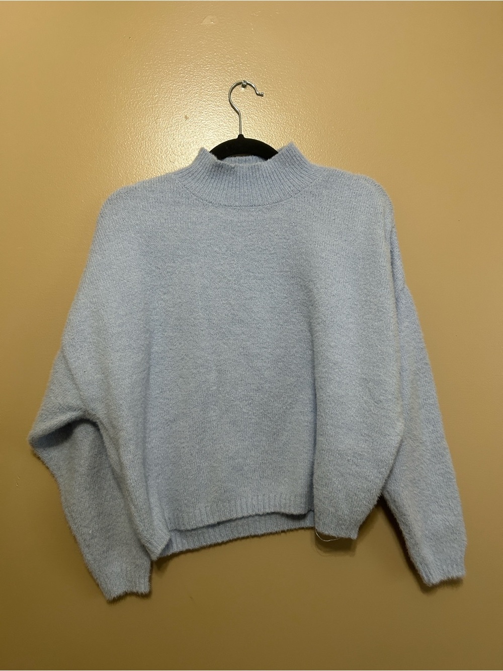 Sincerely Jules Cozy Mock-Neck Sweater in Pale Blue
